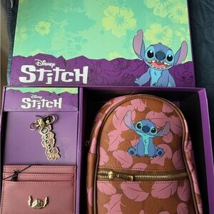 NEW Disney Stitch Backpack & Wallet Set